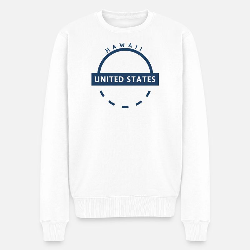 Emblème d’Hawaï aux États-Unis - Pull Premium bio Homme - blanc