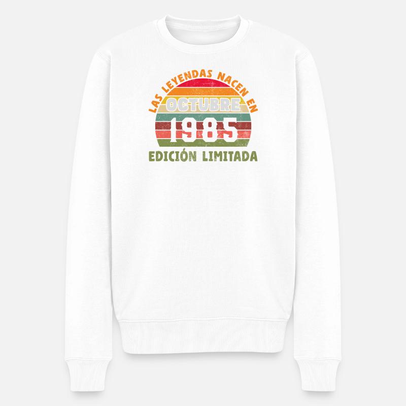 Oktober 1985 Vinatge Retro Geburtstagsgeschenk - Männer Premium Bio Pullover - Weiß