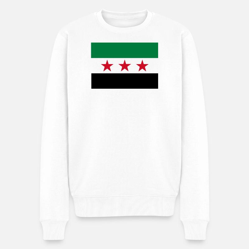 Drapeau étoile vert blanc noir - Pull Premium bio Homme - blanc