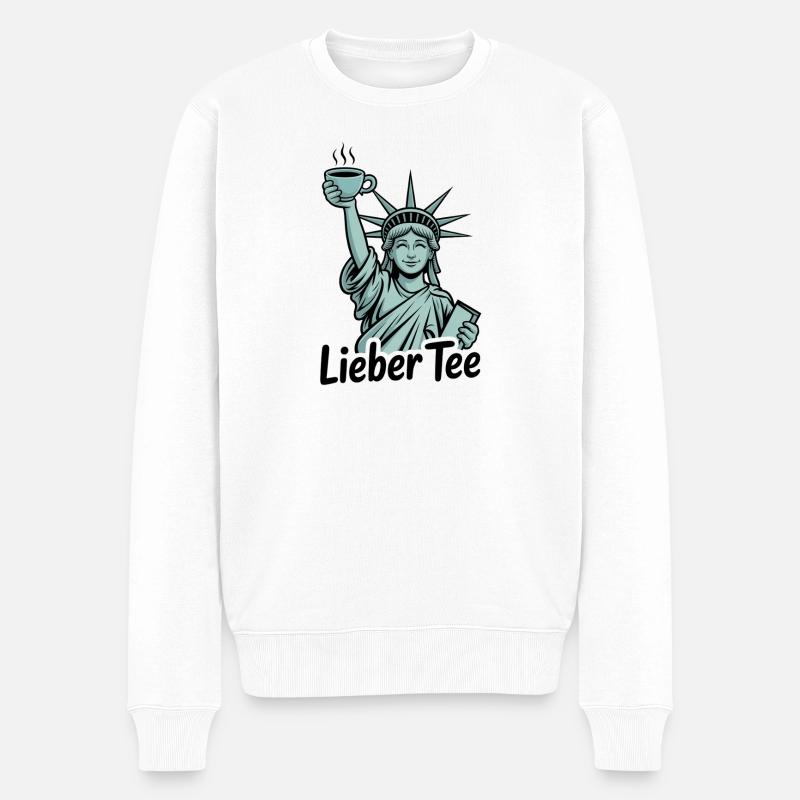 Lieber Tee Liberty Statue - Männer Premium Bio Pullover - Weiß