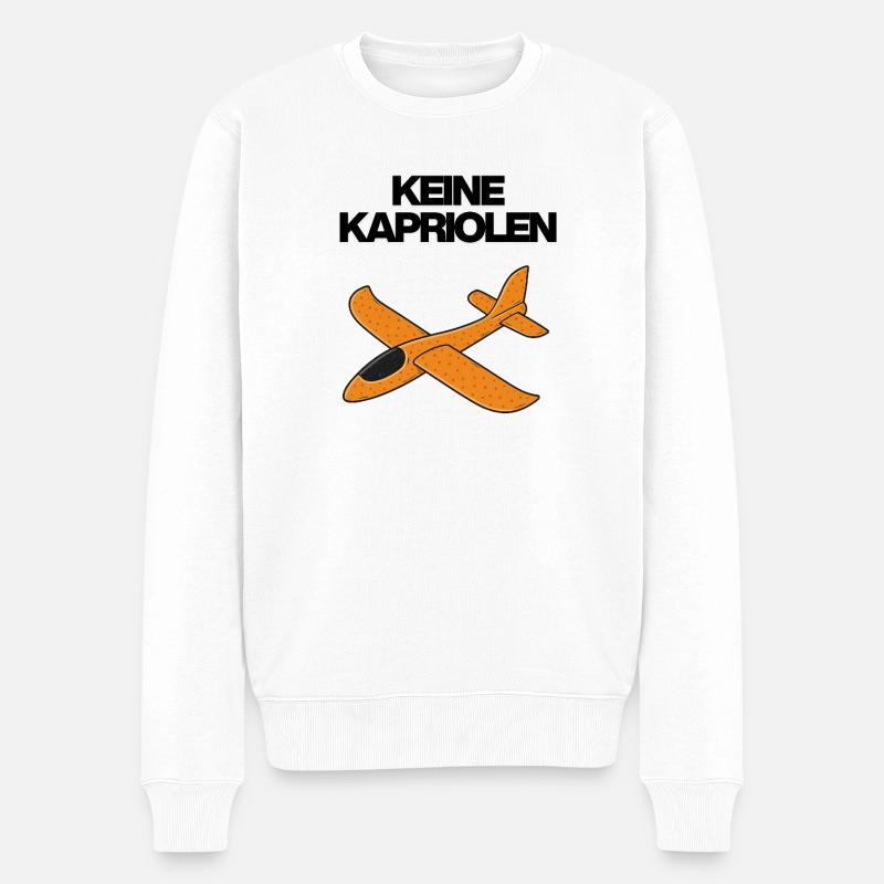 Keine Kapriolen Rüdiger Orangenes Flugzeug - Männer Premium Bio Pullover - Weiß