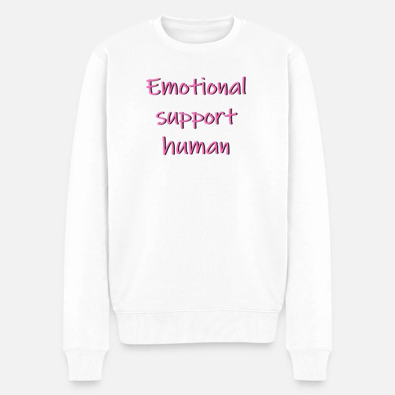 Unterstützung des Menschen - Männer Premium Bio Pullover - Weiß