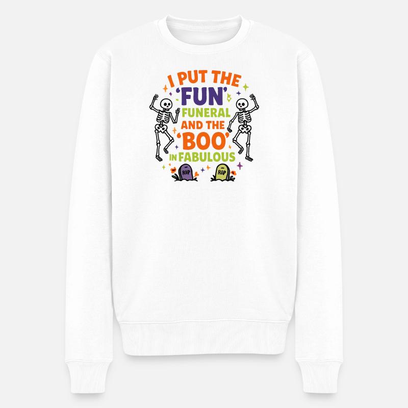 Halloween - Lustige Skelette - Männer Premium Bio Pullover - Weiß