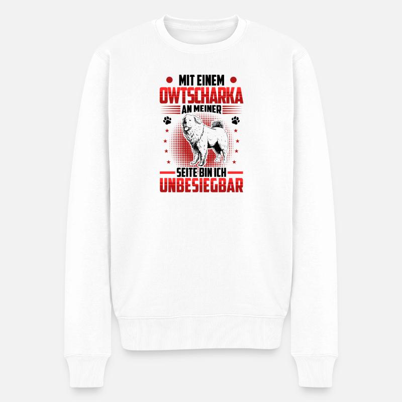 L’imbattable Ovcharka du Caucase - Pull Premium bio Homme - blanc