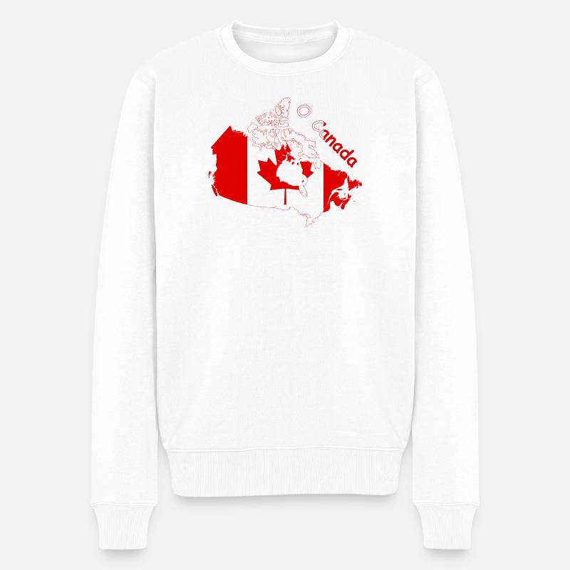 Ô Drapeau du Canada Silhouette - Pull Premium bio Homme - blanc