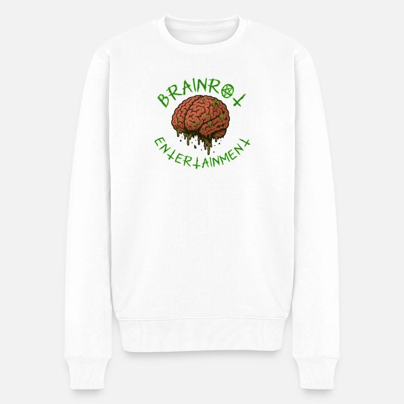 Brainrot Entertainment – Rotten Mind Design - Männer Premium Bio Pullover - Weiß