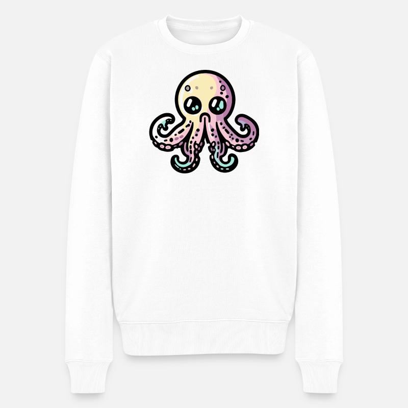 Oktopus Halloween Zombie - Männer Premium Bio Pullover - Weiß