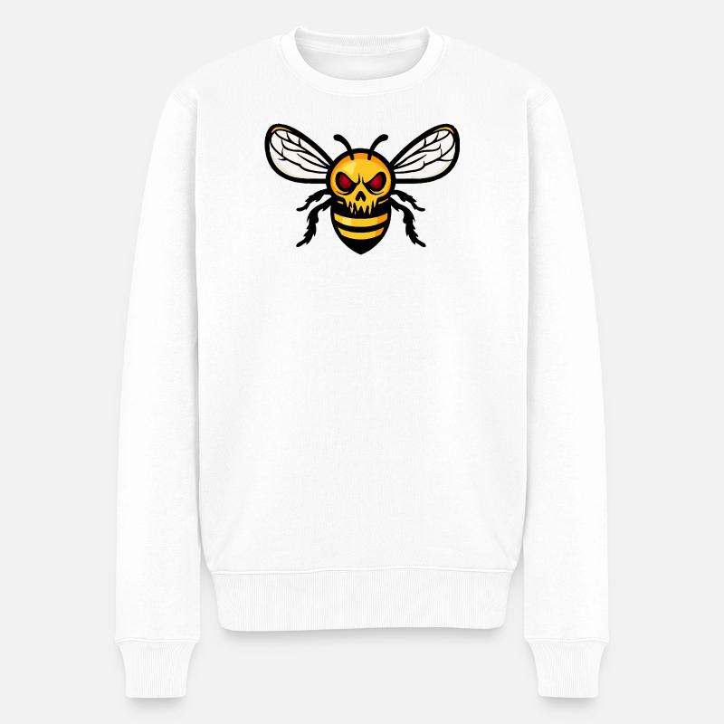 Biene Halloween Zombie - Männer Premium Bio Pullover - Weiß