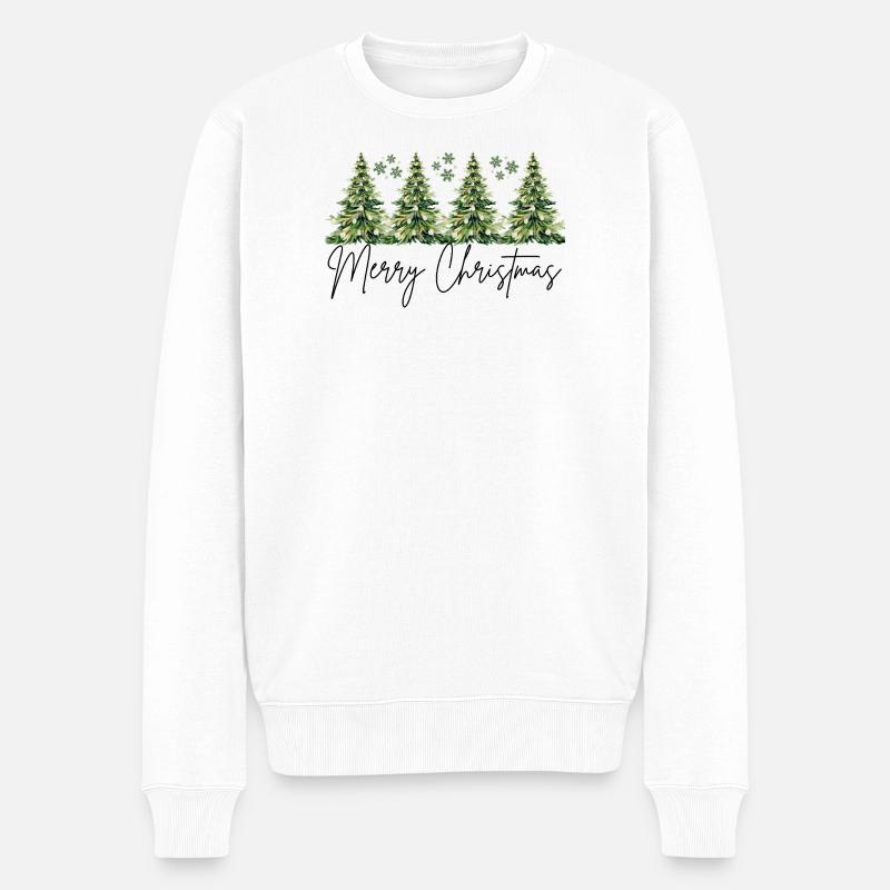 Elegantes Weihnachtsdesign - Männer Premium Bio Pullover - Weiß