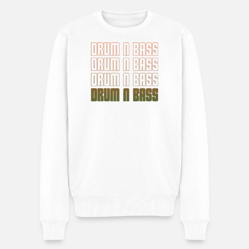 Drum N Bass Gradient Gitter - Männer Premium Bio Pullover - Weiß