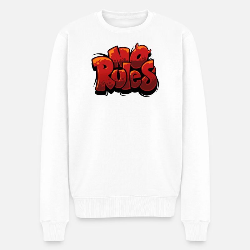 Keine Regeln Graffiti Urban Red - Männer Premium Bio Pullover - Weiß
