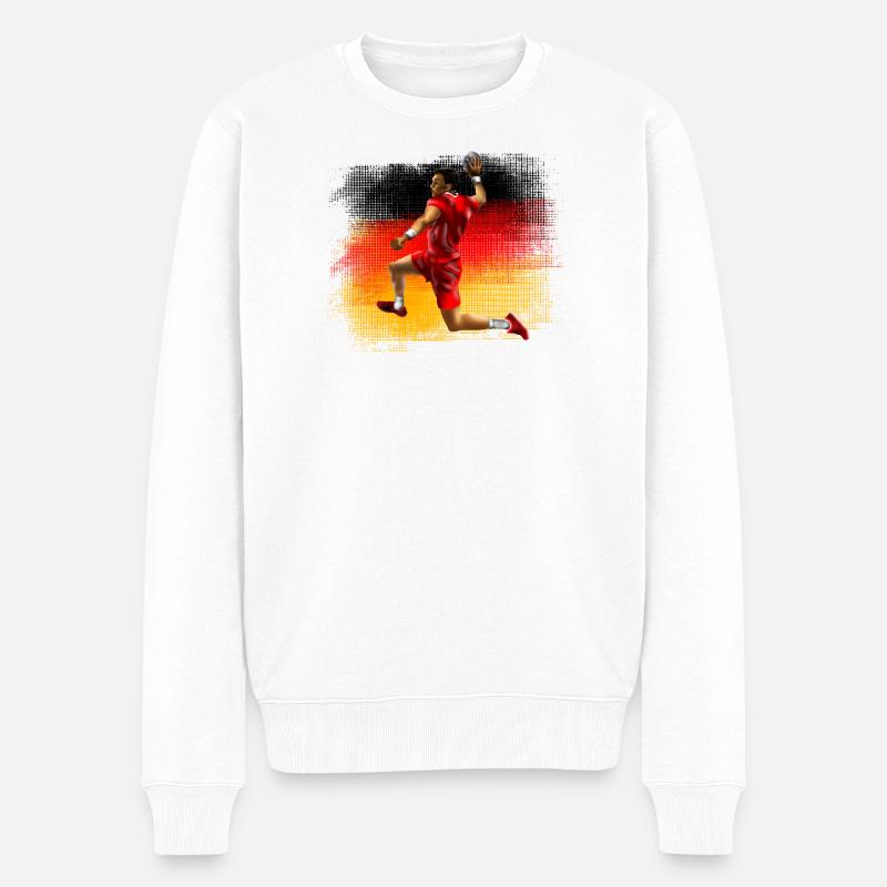 Handball - Männer Premium Bio Pullover - Weiß