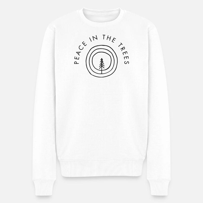 peace_in_the_trees - Männer Premium Bio Pullover - Weiß