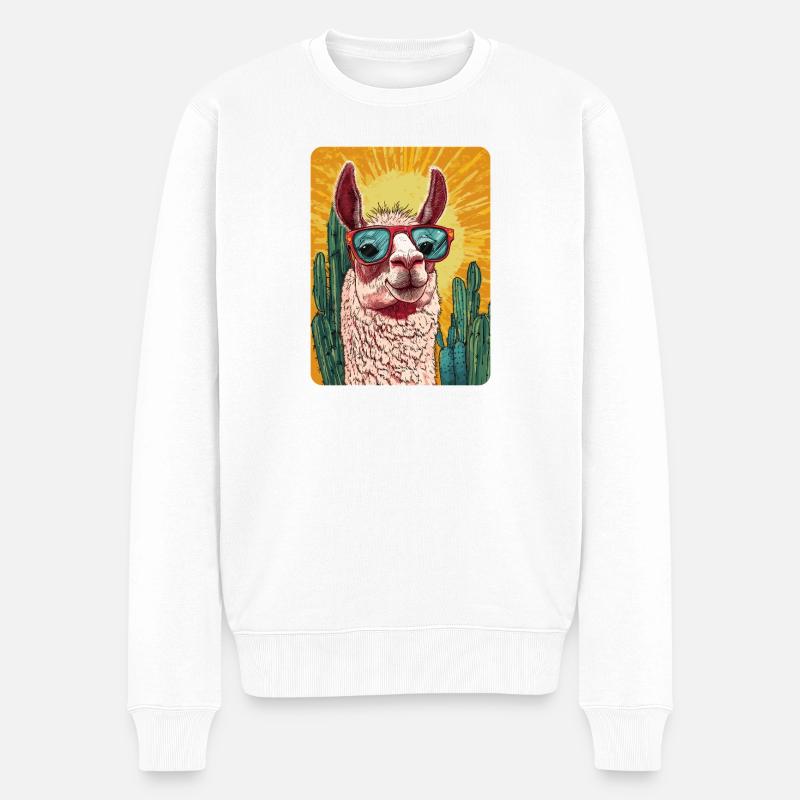 lama - Pull Premium bio Homme - blanc
