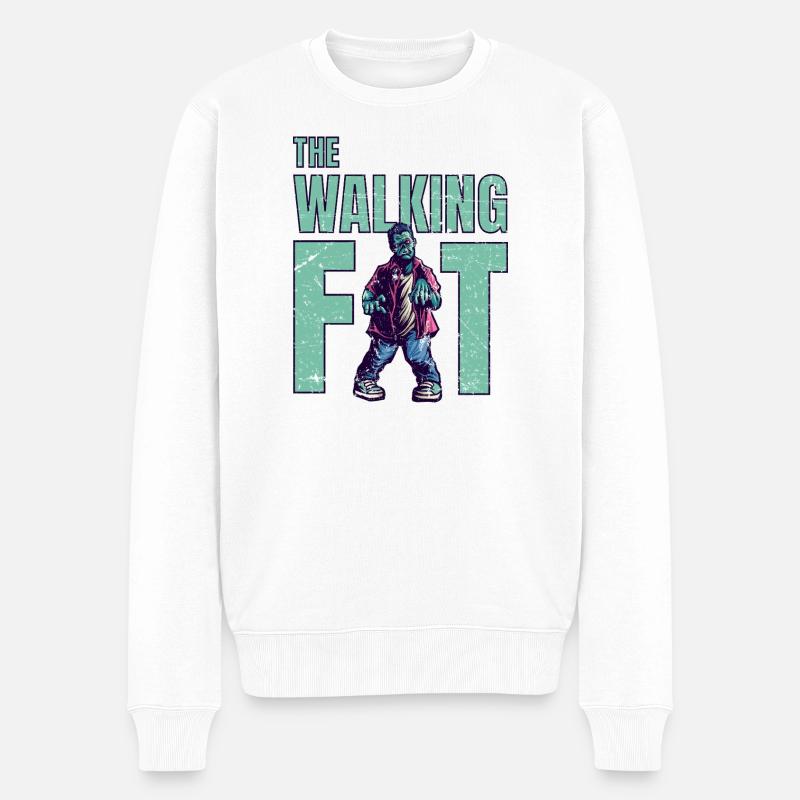 Dicker Zombie - Männer Premium Bio Pullover - Weiß
