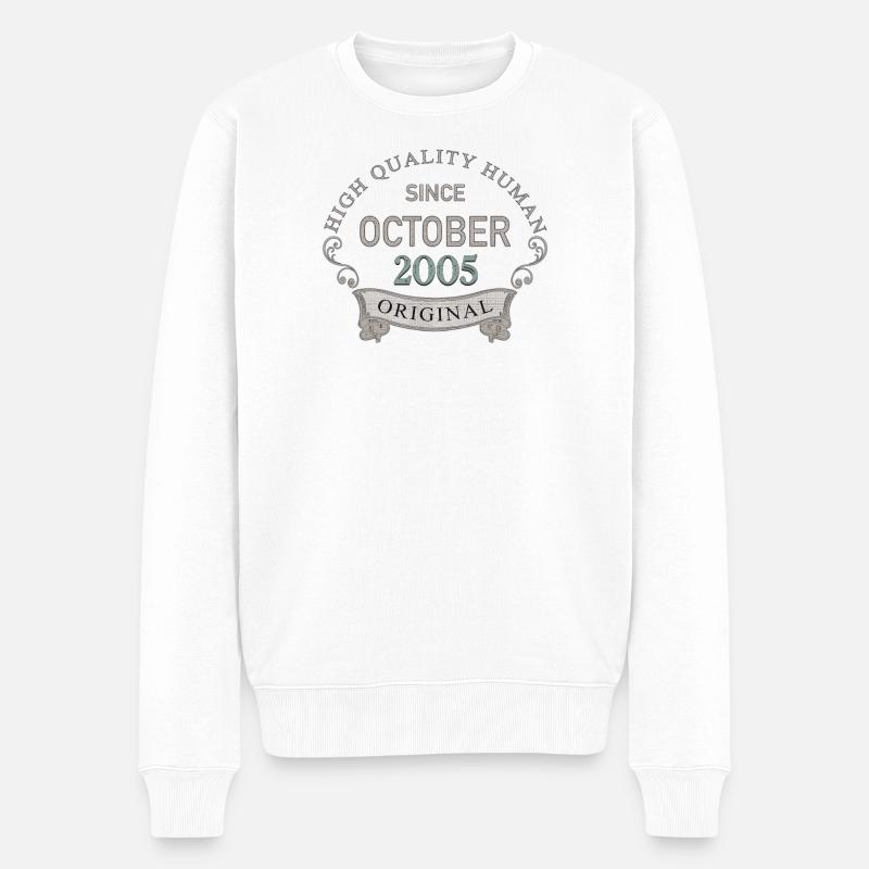 Since_October_2005 - Männer Premium Bio Pullover - Weiß