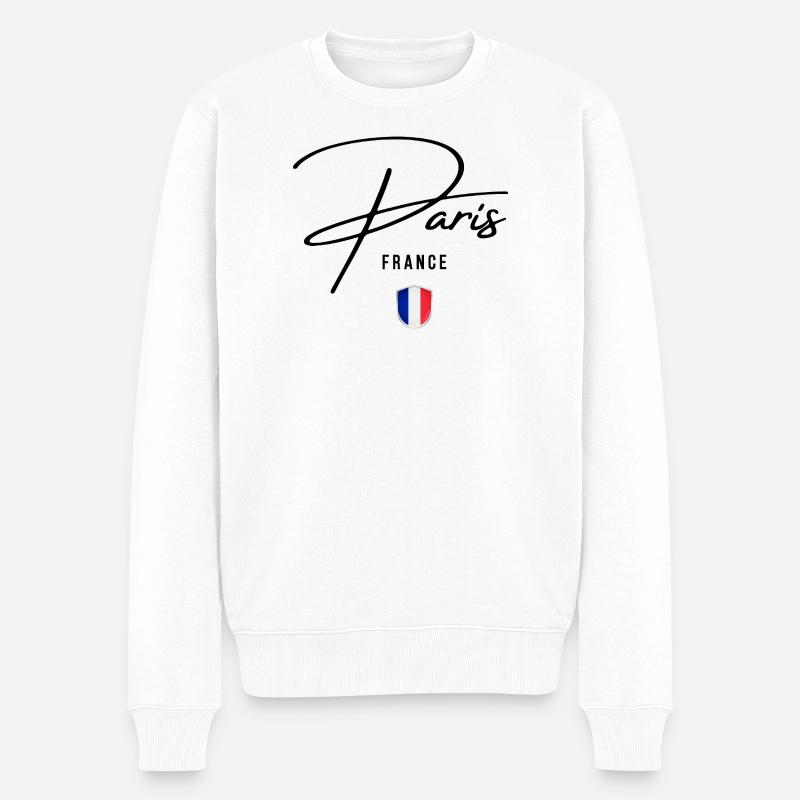 Style élégant Paris, fierté française - Pull Premium bio Homme - blanc