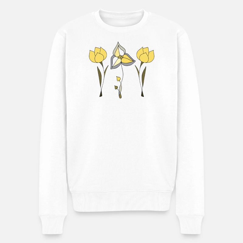 Fleur - Pull Premium bio Homme - blanc