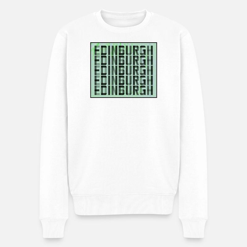 Motif de grille d’Édimbourg - Pull Premium bio Homme - blanc
