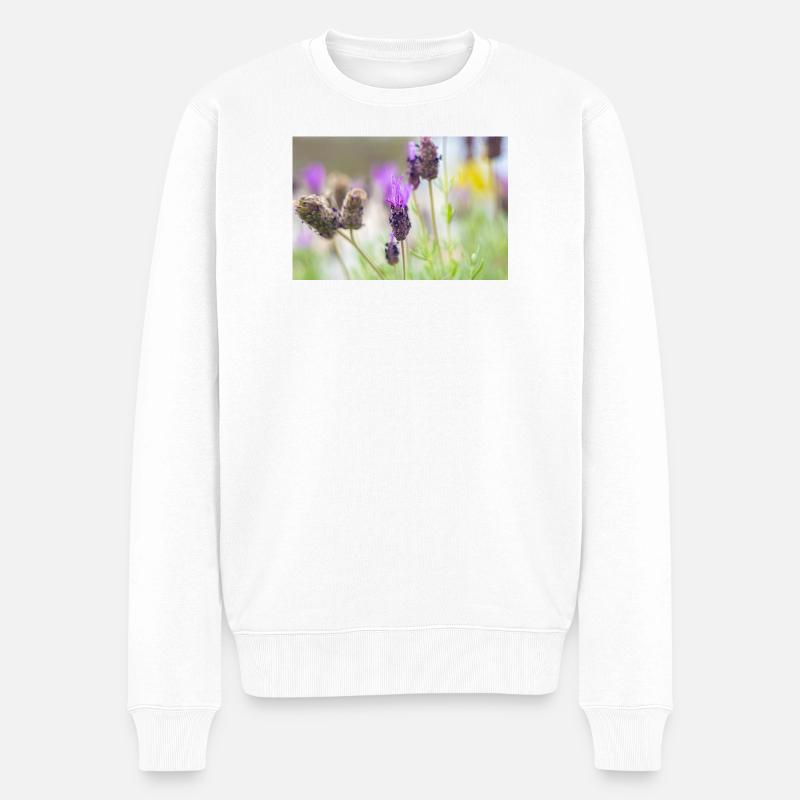 Lavande délicate en fleurs - Pull Premium bio Homme - blanc