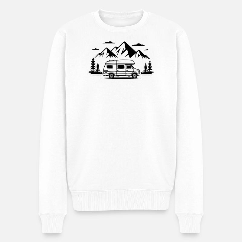 Camping - Männer Premium Bio Pullover - Weiß