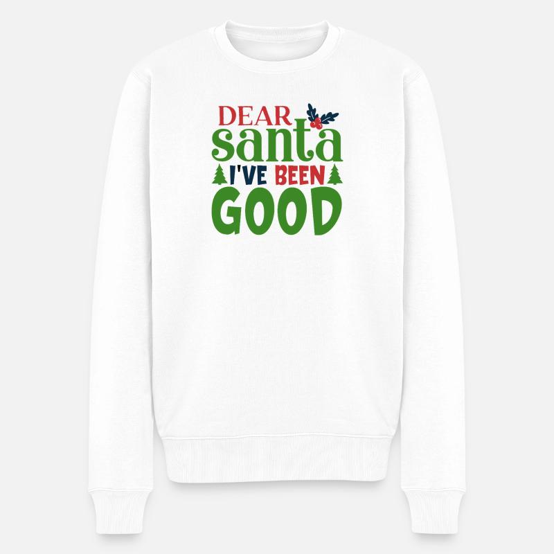 Lieber Weihnachtsmann, ich war ein gutes Muster - Männer Premium Bio Pullover - Weiß