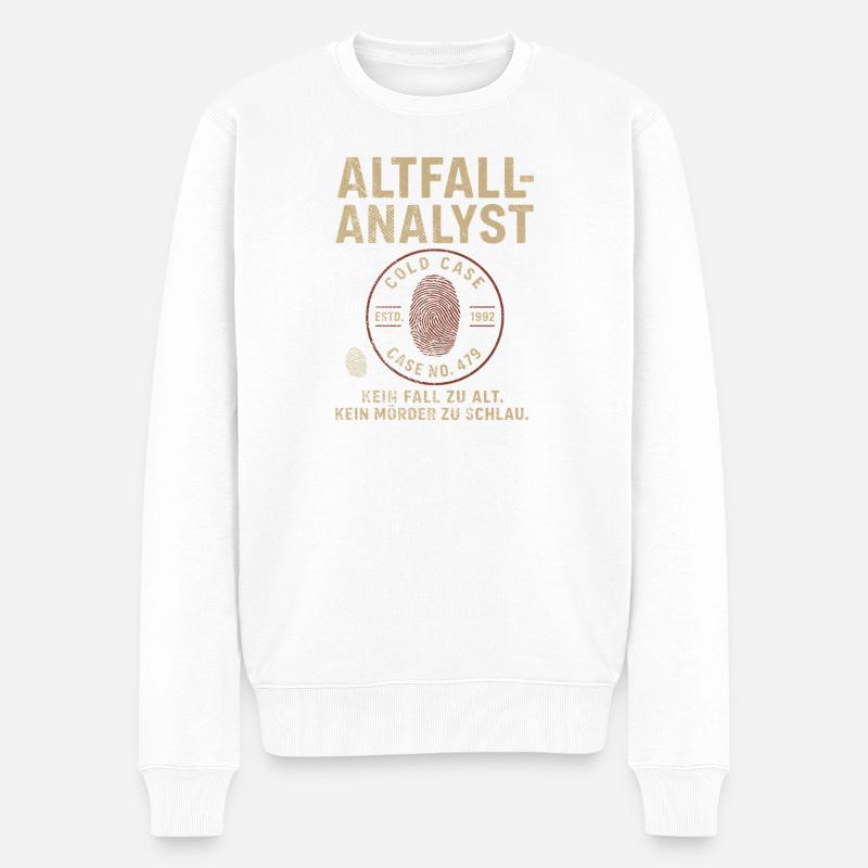 Altfall-Analyst – Cold Case Shirt - Männer Premium Bio Pullover - Weiß