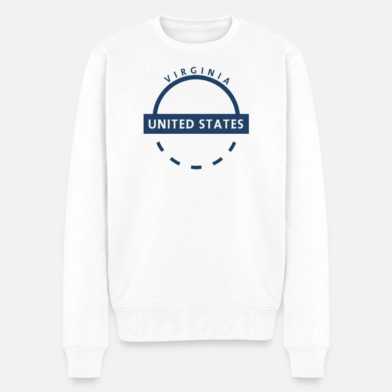 Insigne de l’État de Virginie Bleu - Pull Premium bio Homme - blanc