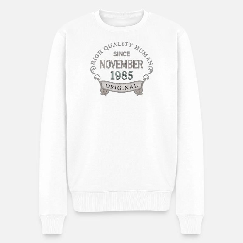 Since_November_1985 - Männer Premium Bio Pullover - Weiß
