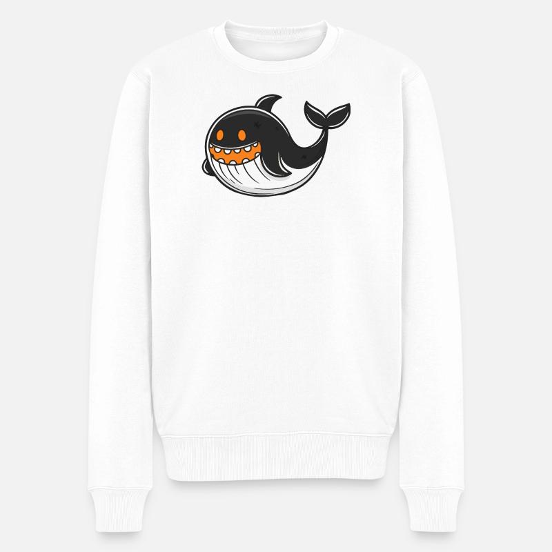 Wal Halloween Zombie - Männer Premium Bio Pullover - Weiß