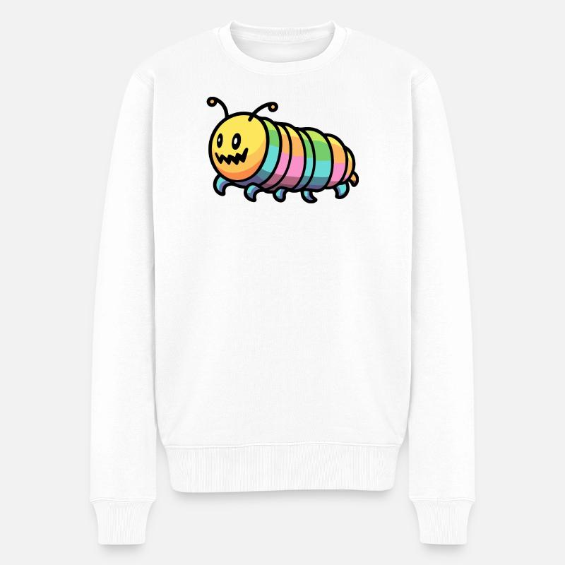 Wurm Halloween Zombie - Männer Premium Bio Pullover - Weiß