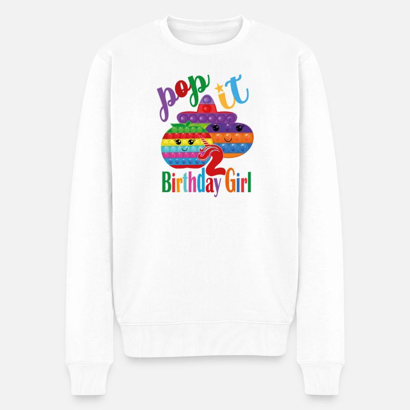 pop it Fille d’anniversaire 2 - Pull Premium bio Homme - blanc