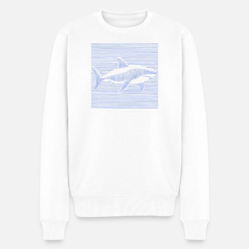 Hai - Männer Premium Bio Pullover - Weiß