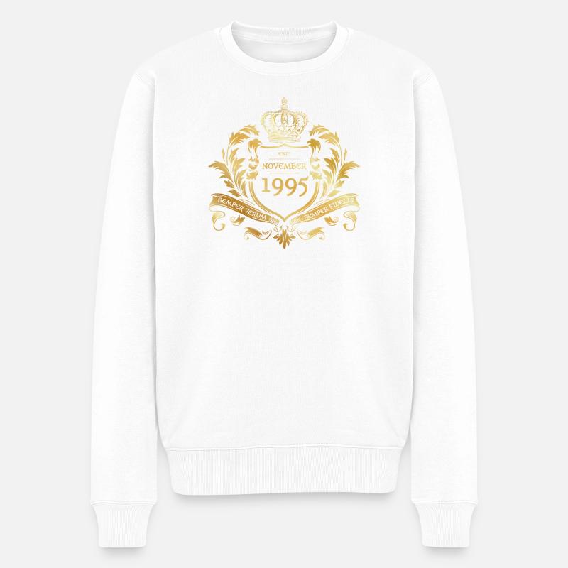 30e anniversaire Semper Verum - Créé 11/1995 - Pull Premium bio Homme - blanc
