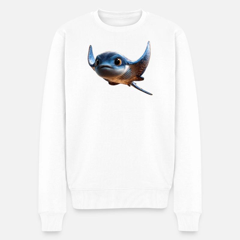 Manta Rochen Teufelsrochen Stachelrochen Taucher - Männer Premium Bio Pullover - Weiß