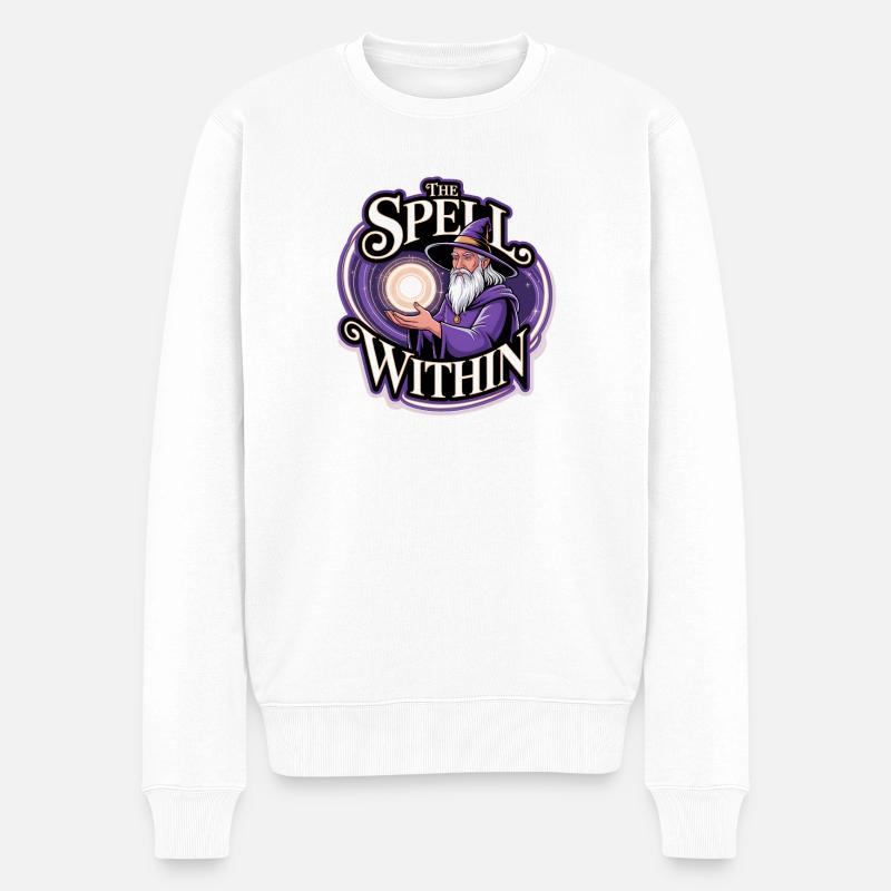 Magie Zauberer – The Spell Within - Männer Premium Bio Pullover - Weiß
