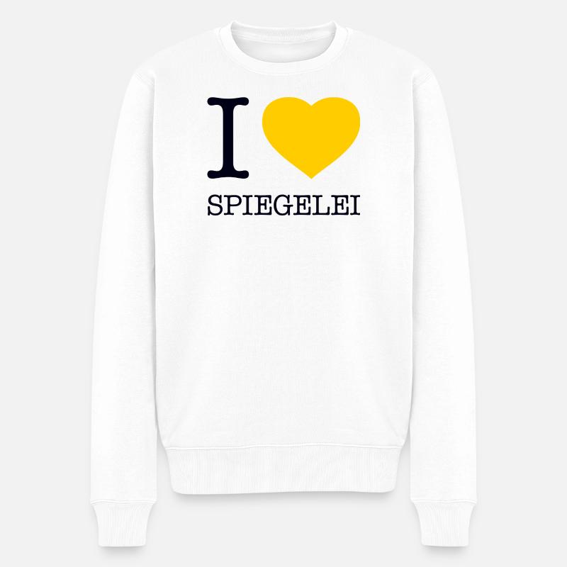 I love Spiegelei - Männer Premium Bio Pullover - Weiß