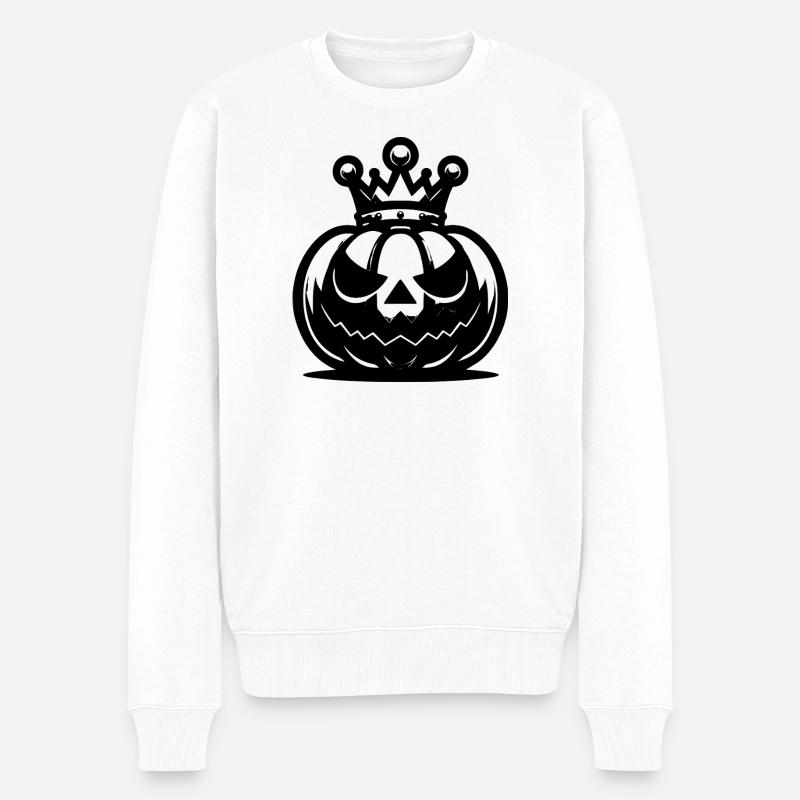Pumpkin King - Männer Premium Bio Pullover - Weiß