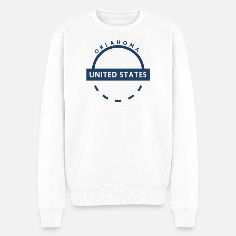 Emblème de l'Oklahoma aux États-Unis - Pull Premium bio Homme - blanc