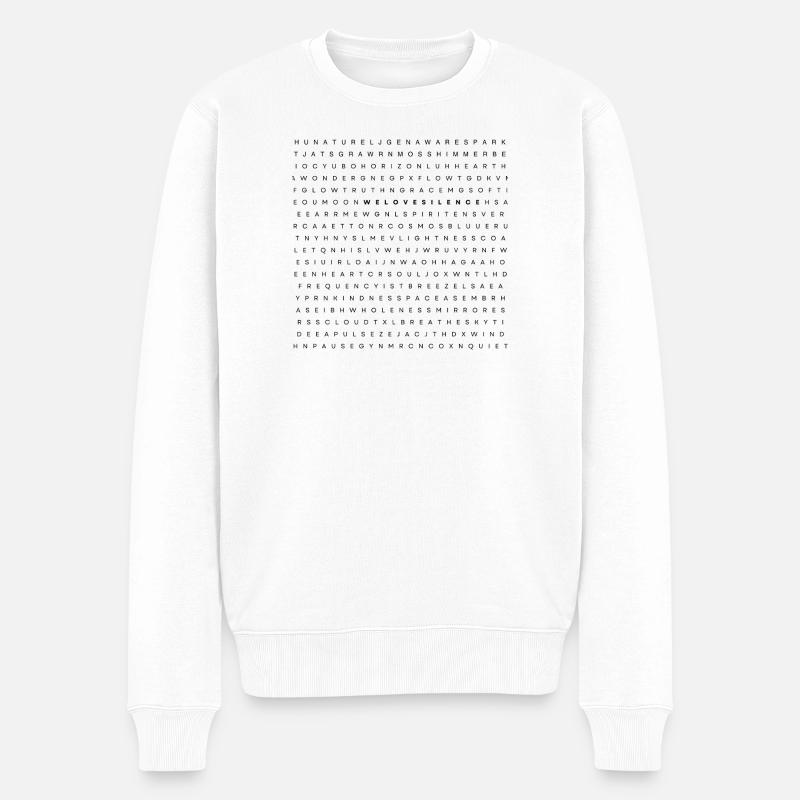 we love silence - Männer Premium Bio Pullover - Weiß