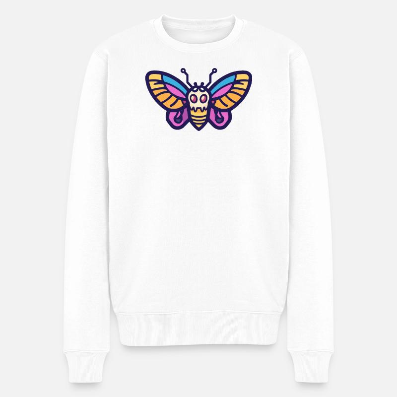 Schmetterling Halloween Zombie - Männer Premium Bio Pullover - Weiß