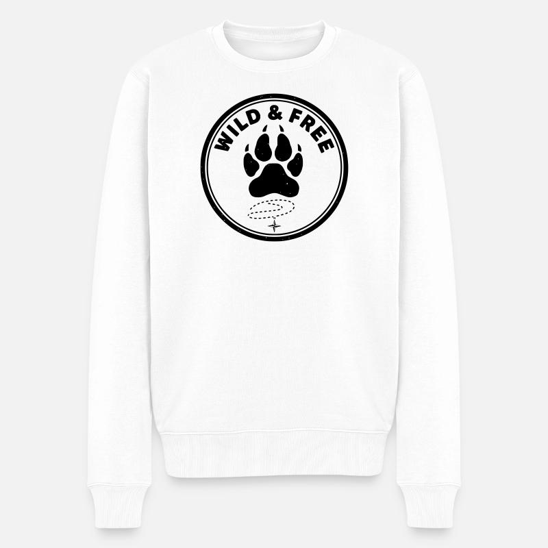 wild & free - Männer Premium Bio Pullover - Weiß