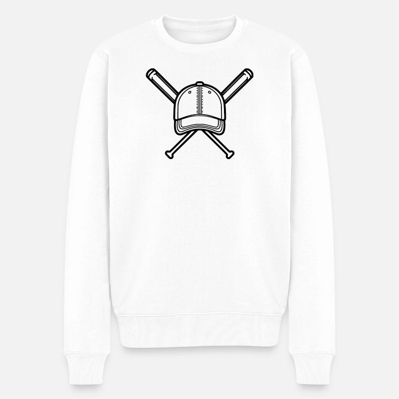 Baseballspieler Baseball-Kunstwerke - Männer Premium Bio Pullover - Weiß
