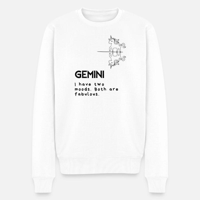 Lustiger Zwillinge-Cartoon – Doppelter Ärger - Männer Premium Bio Pullover - Weiß