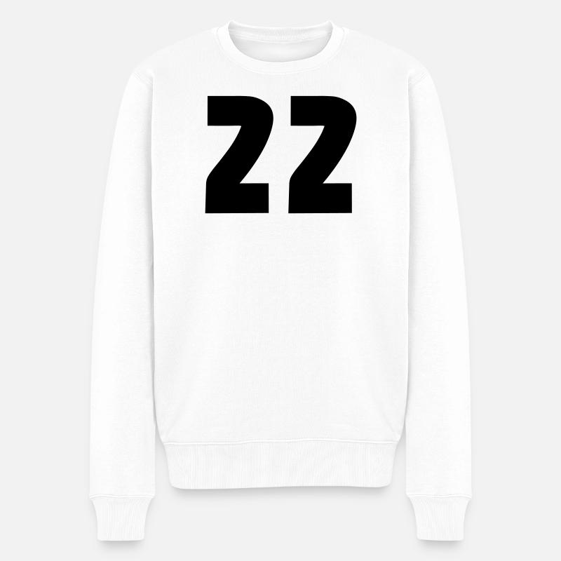 22 - Männer Premium Bio Pullover - Weiß