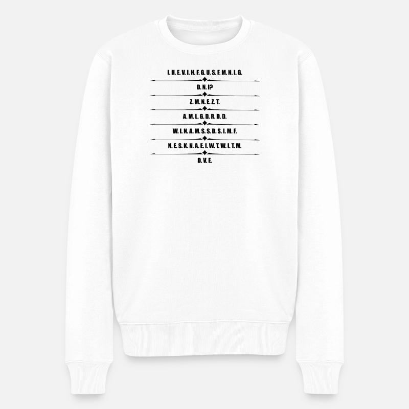 Verschlüsselung des Gleichgewichts - Männer Premium Bio Pullover - Weiß