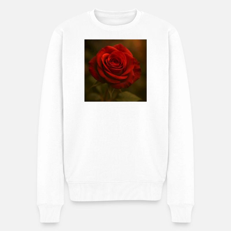Nature - Fleurs - Rose - Pull Premium bio Homme - blanc