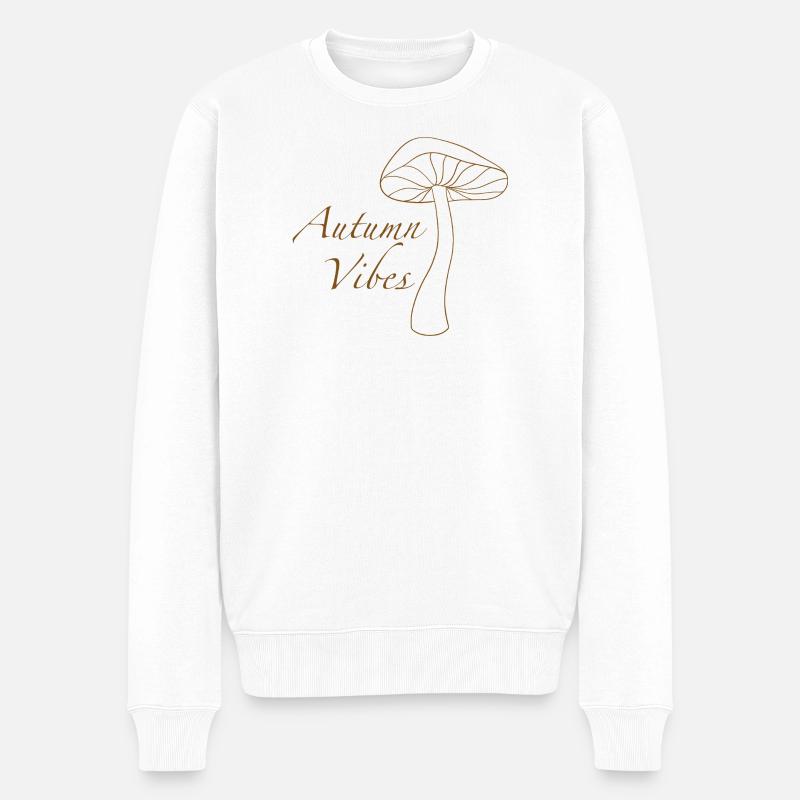 Ambiance des champignons d’automne - Pull Premium bio Homme - blanc