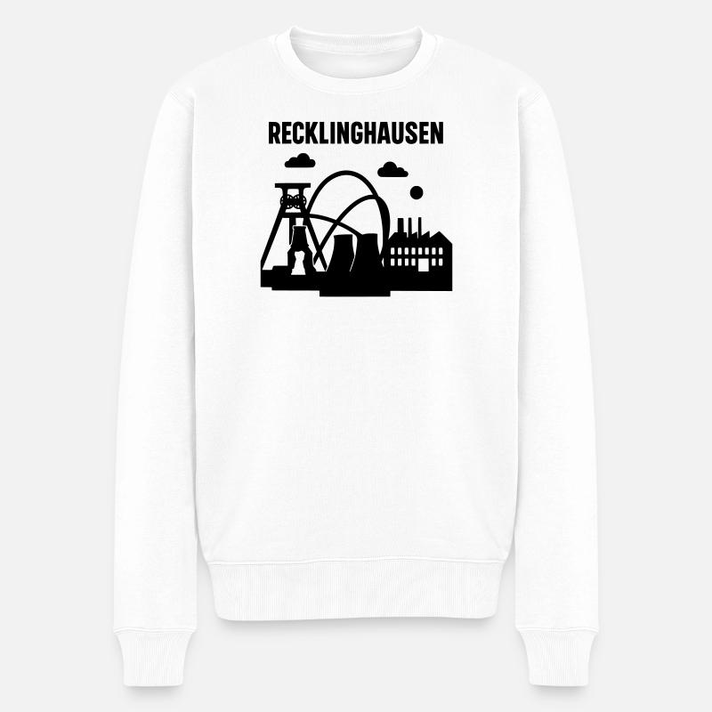 Recklinghausen Silhouette - Männer Premium Bio Pullover - Weiß