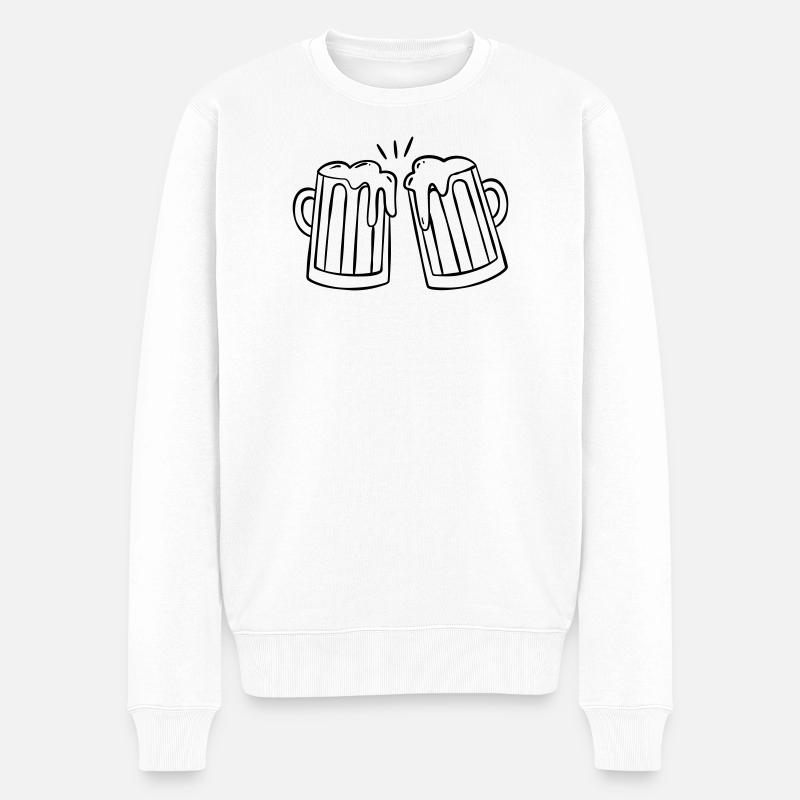Chope à bière - toast - Pull Premium bio Homme - blanc